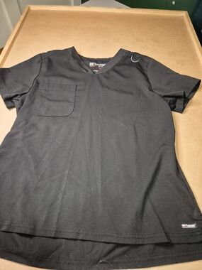 Grey's Anatomy Black V-Neck Short Sleeve Scrub Top